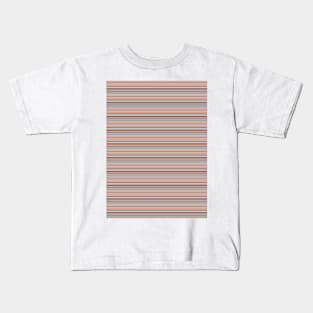 Orange,Grey and Black Minimalist Stripes Kids T-Shirt